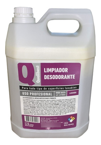 Limpiador Desodorante Pisos Superficies X 5 Ltrs Qualibest