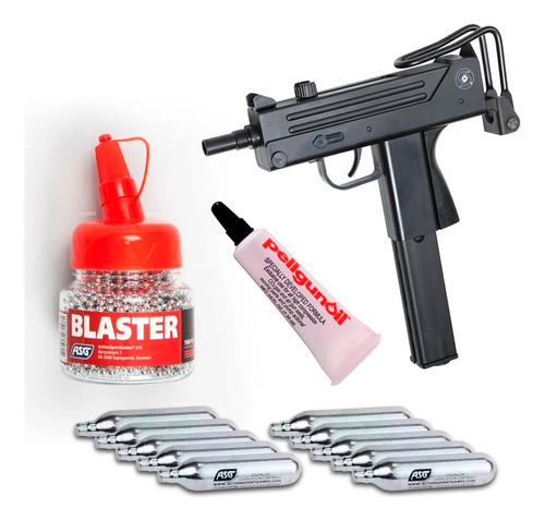 Pistola Asg Cobray + Balines 4.5mm + Pack Co2 Gas + Aceite