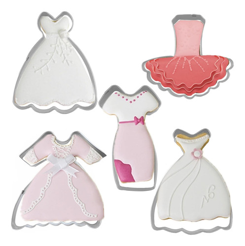Cortadores De Galletas En Forma De Vestido Juego De 5 De De