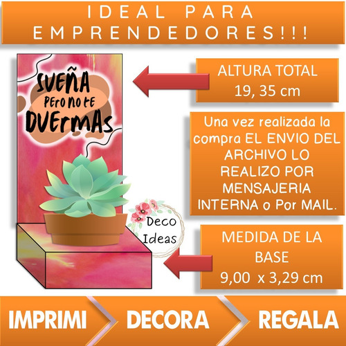 Imagen 2 de 4 de Kit Imprimible 05 Caja Portamaceta Frase Positiva + Tarjetas
