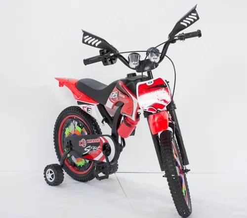 Bicicleta Moto Rodado 16 Con Roncador Rueditas Imperio