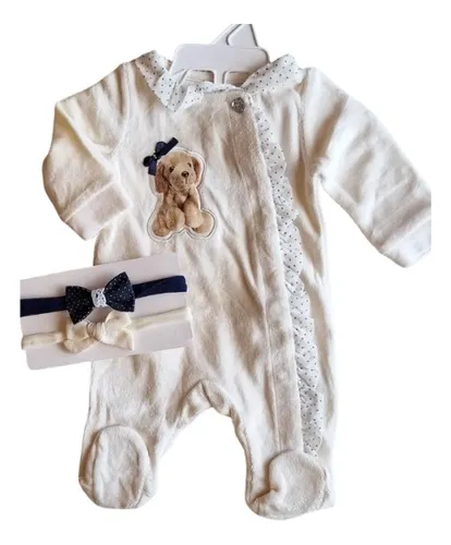 Enterito Pijama En Plush Bebe Rn Con Vinchas De Regalo