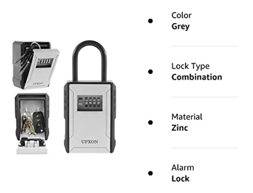 Caja De Seguridad Para Llaves Giverare, Caja De Seguridad Co Color Grey