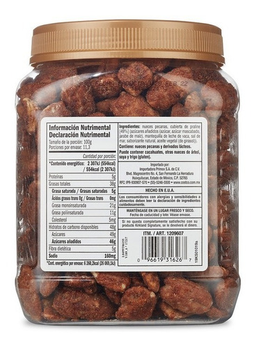 Nueces Pecanas Cubiertas De Praline. 1.13 Kg Msi