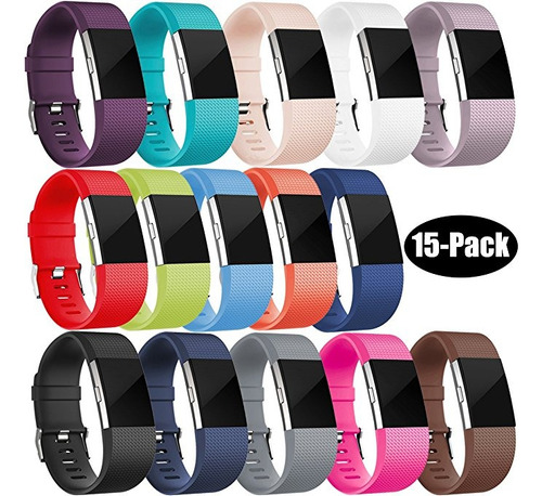 Wepro Bandas De Repuesto Para Fitbit Carga 2 Hr, Buckle, 15 