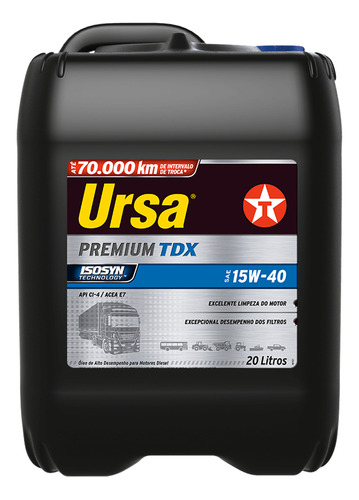 Lubricante Texaco Ursa 15w40 Premium Tdx 20l