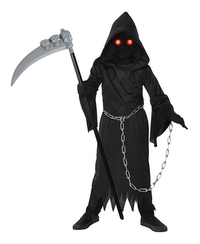 Grim Reaper - Disfraz De Halloween Para Nios, Ojos Brillante