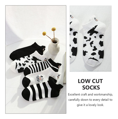 2 Pares De Calcetines Cortos De Algodón De Corte Bajo Con Fo