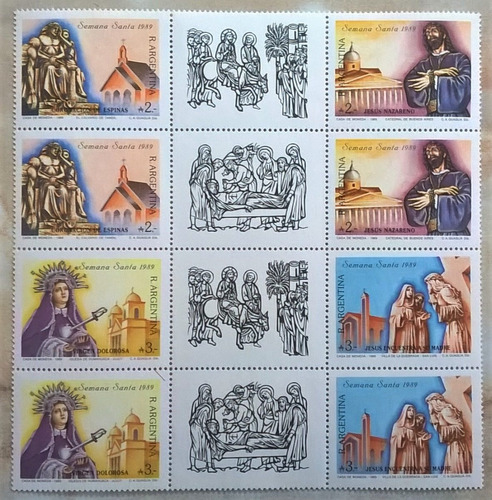 Argentina Arte Relig, Entrecintas Gj 2433-6 1989 Mint L13356