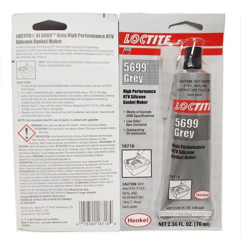 Silicone Gris Loctite Henk High Performance Rtv Gasket Maker