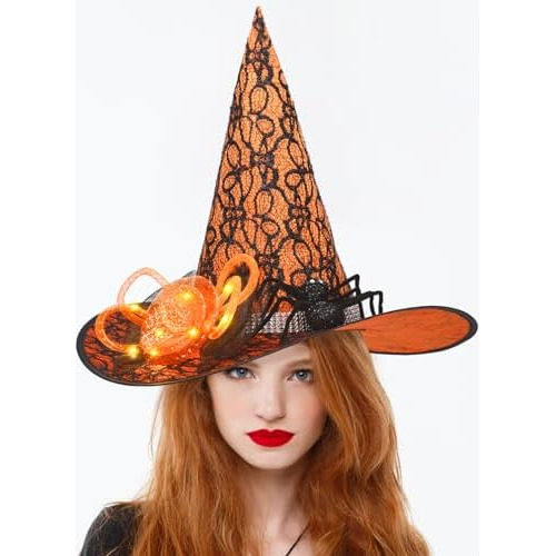 Halloween Witch Hats For Women - Girls Pointed Witch Ha...