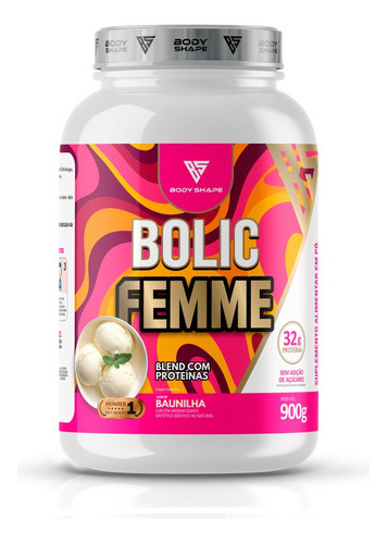 Whey Protein Bolic Femme 900g Pote - Body Shape Sabor Baunilha