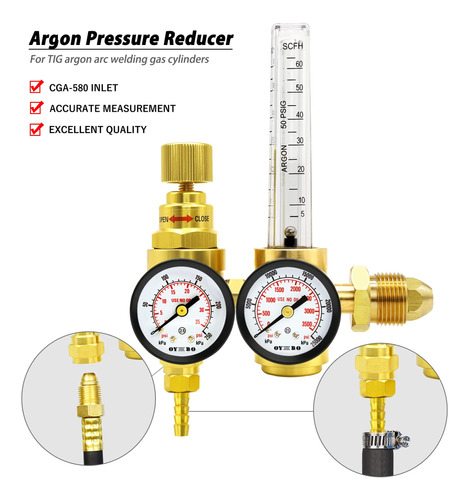 Medidor Flujo Regulador Co2 Argon Tig Mig Soldador Soldadura