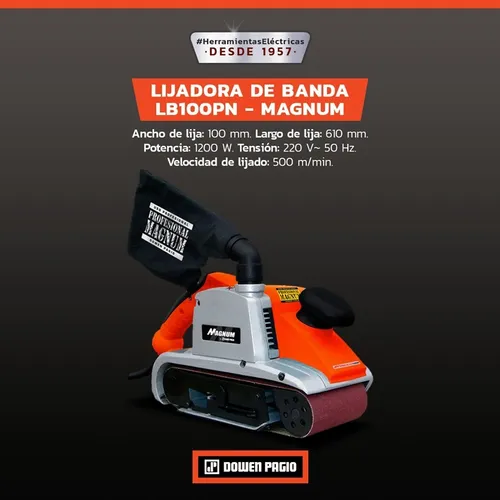 Lijadora profesional de banda Dowen Pagio LB100PN naranja 50Hz 1.2kW 220V