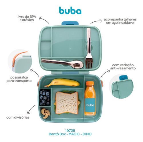 Lancheira Bento Box Com Talher Marmita Magic Unicórnio Buba