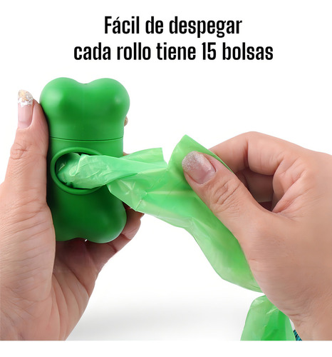 Dispensador Bolsas Heces Perros Mascotas Huesito 2 Piezas