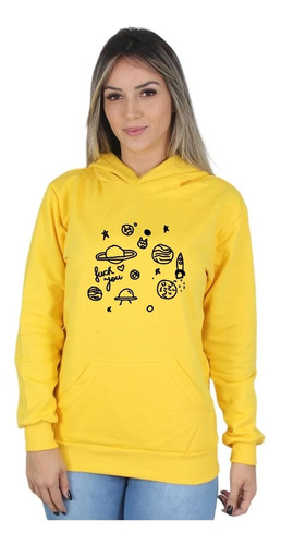 Blusa Moletom Canguru Planetas Universo Fofo Tumbrl