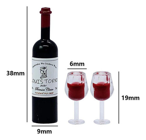 6 Botellas De Vino En Miniatura Para Casa De Muñecas,