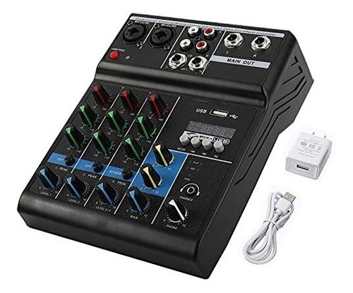 Patioer 4 Canales Mini Usb Audio Mixer Amplificador Consola 