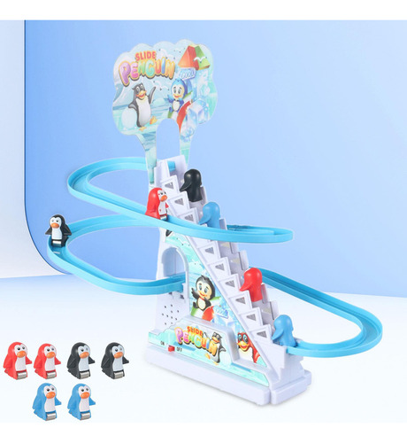 Para Juego De Carreras De Pingüinos Con Música, Escaleras /