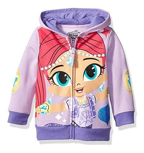 Shimmer And Shine Little Girls' Toddler Character Hoodie, Aq