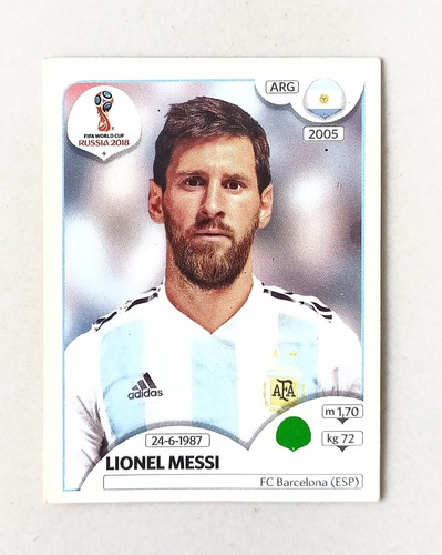 Lionel Messi Lamina Álbum Panini Mundial 2018