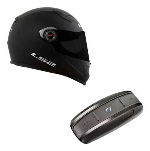 Capacete Ls2 Ff358 Preto Fosco + Int.shape Unit Blueto 3.0