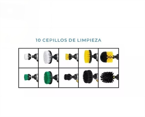 Cepillos De Limpieza Para Taladro Set X10 Auto Hogar Tapiz