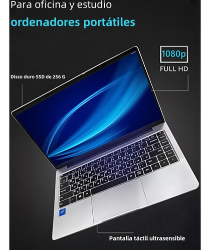 Notebook 14.1 8gb Ram-256gb Celeron N4000 Más Barato Laptop Plateado