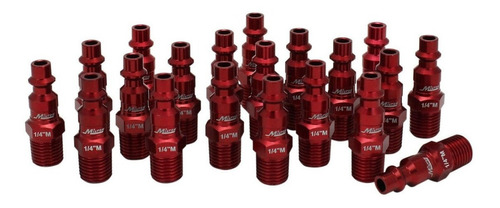 Milton 727mc-20 Tapones Colorfit, Estilo M, Rojo, 1/4  Npt M