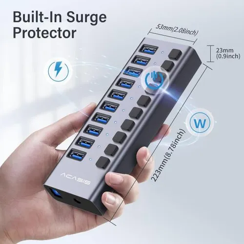 Hub Usb 3.0 Acasis: Concentrador Alimentado Para Datos