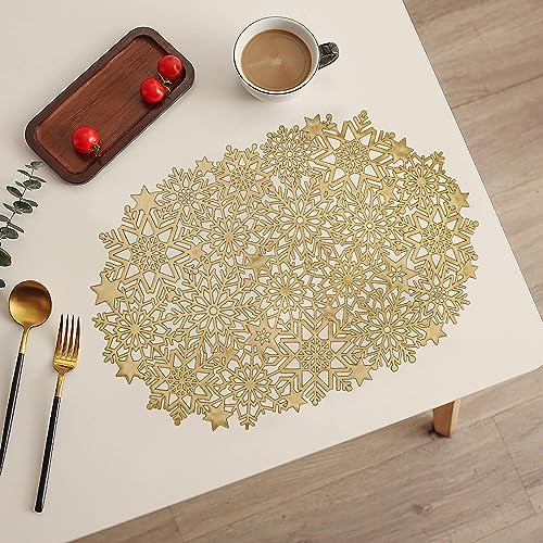 Juego De 6 Individuales De Copos De Nieve Para La Mesa De Ce