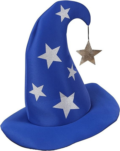 Gorro Sombrero Mago Disfraz Haloween Accesorios Mago Alto Color Azul