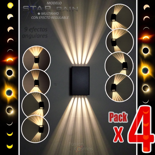 Bañador Cañon 10 Rayos Efecto Luz Variable Apto Led Pack X4