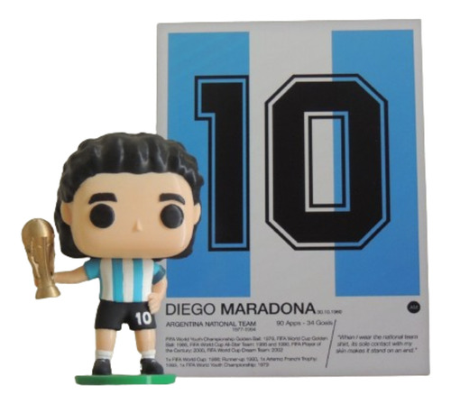 Muñeco Diego Selección Argentina Aaaj Funk3d + Cuadro Dorsal