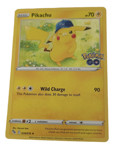 Carta Tcg Pokémon Go Pikachu 28/78 Holo Año 2022