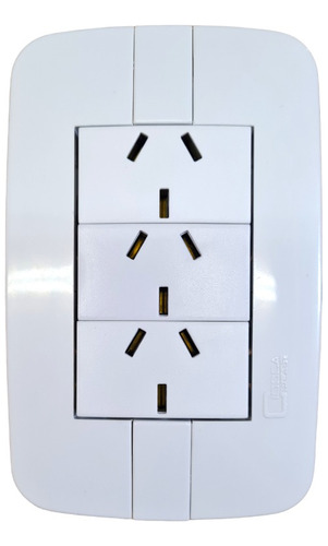 Llave De Luz Armada Con Tapa 3 Tomas Bari45 Ciocca