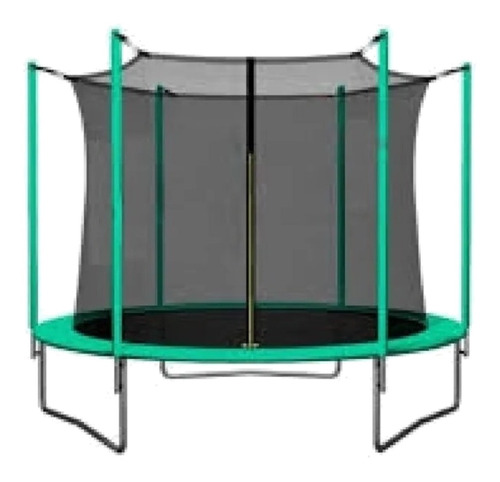 Cama elástica Bounce 10FT00 con diámetro de 3.05 m, color del cobertor de resortes verde y lona negra