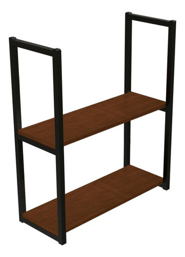Repisa Industrial 2 Tablas 60x20 cm CAFE 20kg Muro/Piso BRASFORMA