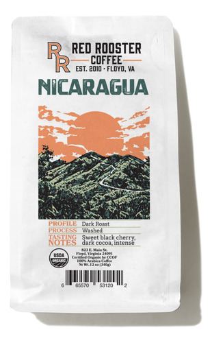 Red Rooster Coffee Roaster, Nicaragua Orgánico, 12 Onzas, .