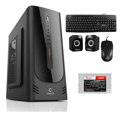 Case Quasad Combo C3156 Fuente 550w Teclado/parlantes/mouse