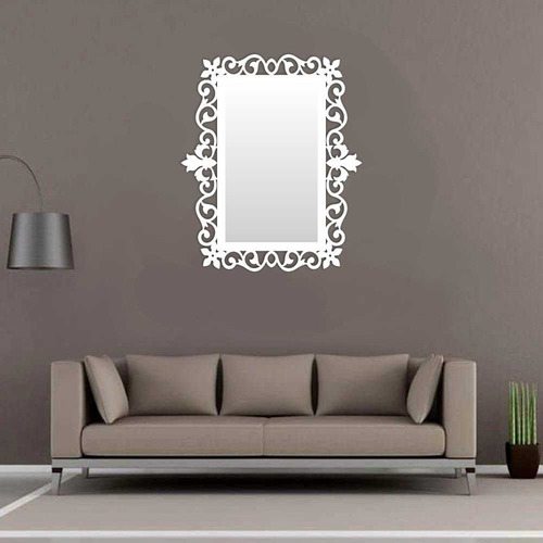 Moldura Francesa P/ Espelhos Retangulares Branco Decoração