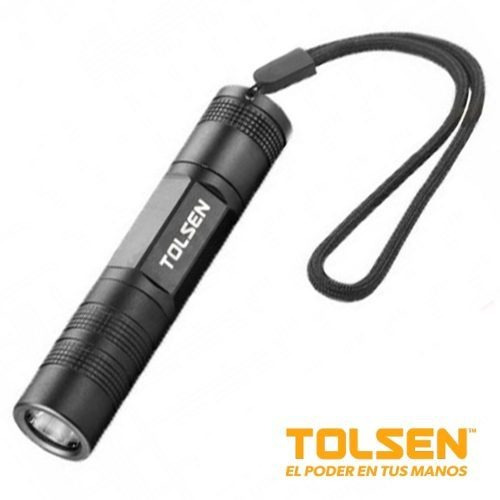 Linterna Led 5w Cree Tolsen Aluminio Resiste Agua Zoom 60035 Color De La Linterna Negro Color De La Luz Blanco