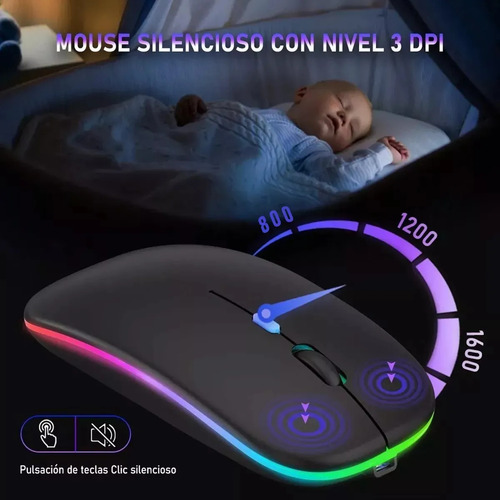 Mouse Inalámbrico Silencioso Ratón 2.4g Receptor Usb Portáti