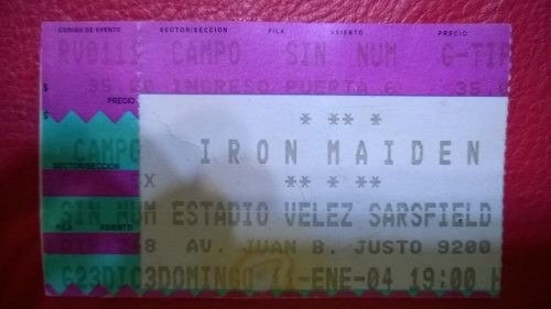 Entrada Iron Maiden Velez 11/01/2004