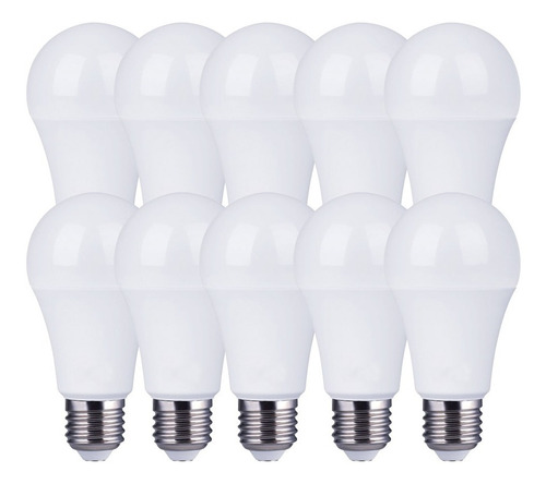 Pack 10 Lamparas Led Foco Bulbo 15w  Frio E27 Baw