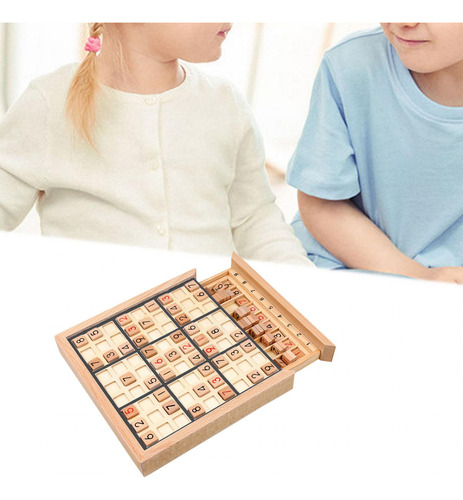 Juego De Sudoku De Madera, Juguete De Aprendizaje Con Negro