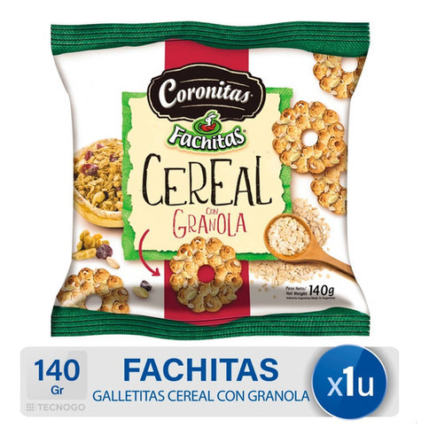 Galletitas Fachitas Mini Coronitas Cereal Con Granola