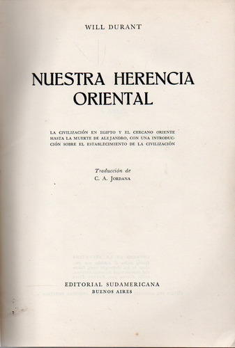 Nuestra Herencia Oriental Will Durant 