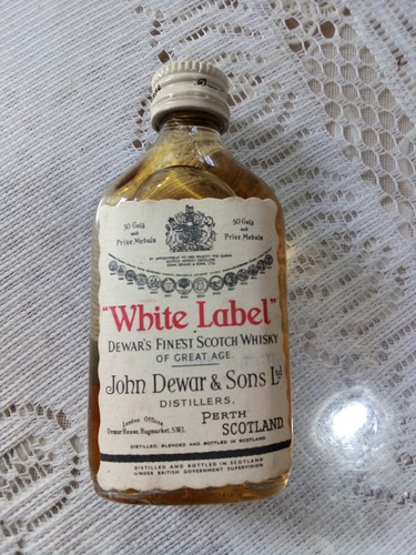 Antigua Botelita Minitura De Whisky White Label